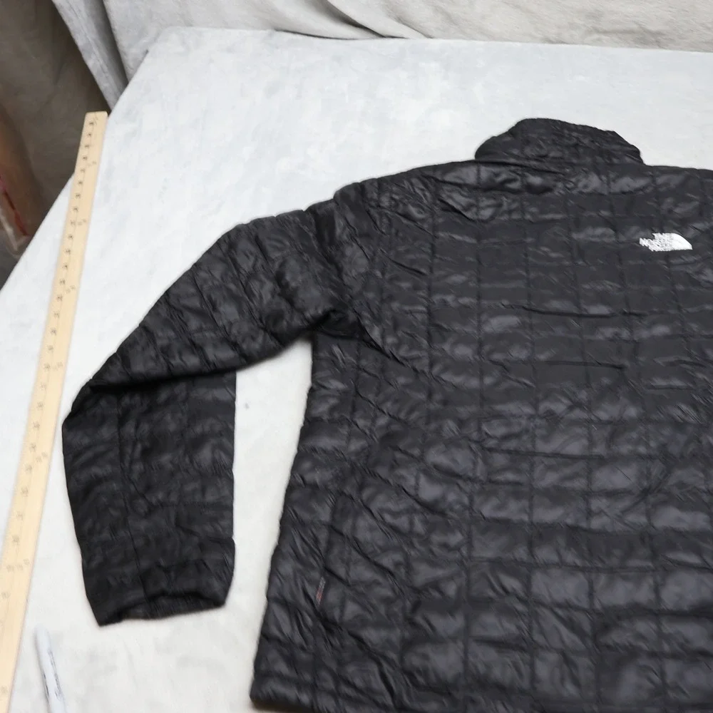 North Face Jacket Mens Medium Black Thermoball Insulated Light Quilted Puffer